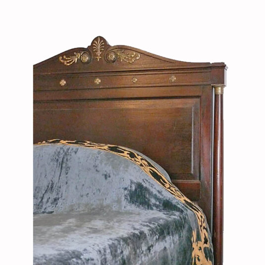 EMPIRE MAHOGANY SINGLE BED WITH ORMOLU MOUNTS WITH MATTRESS 4' WIDE (X2)