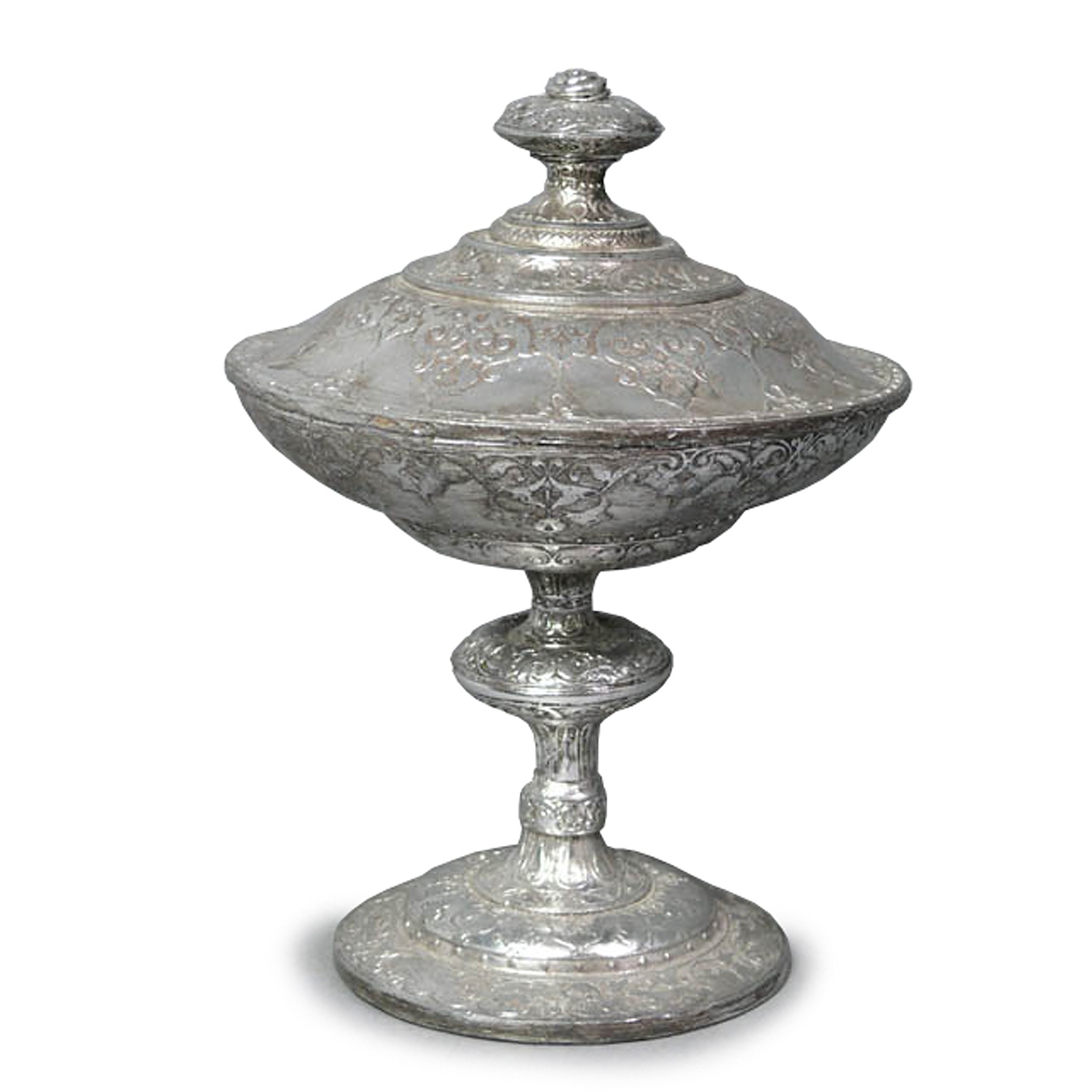REPLICA SILVER CHALICE WITH LID 22 CM HIGH Prop hire for film, TV