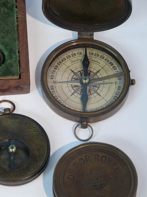 PERIOD STYLE BRASS COMPASS AS LISTED (X6)