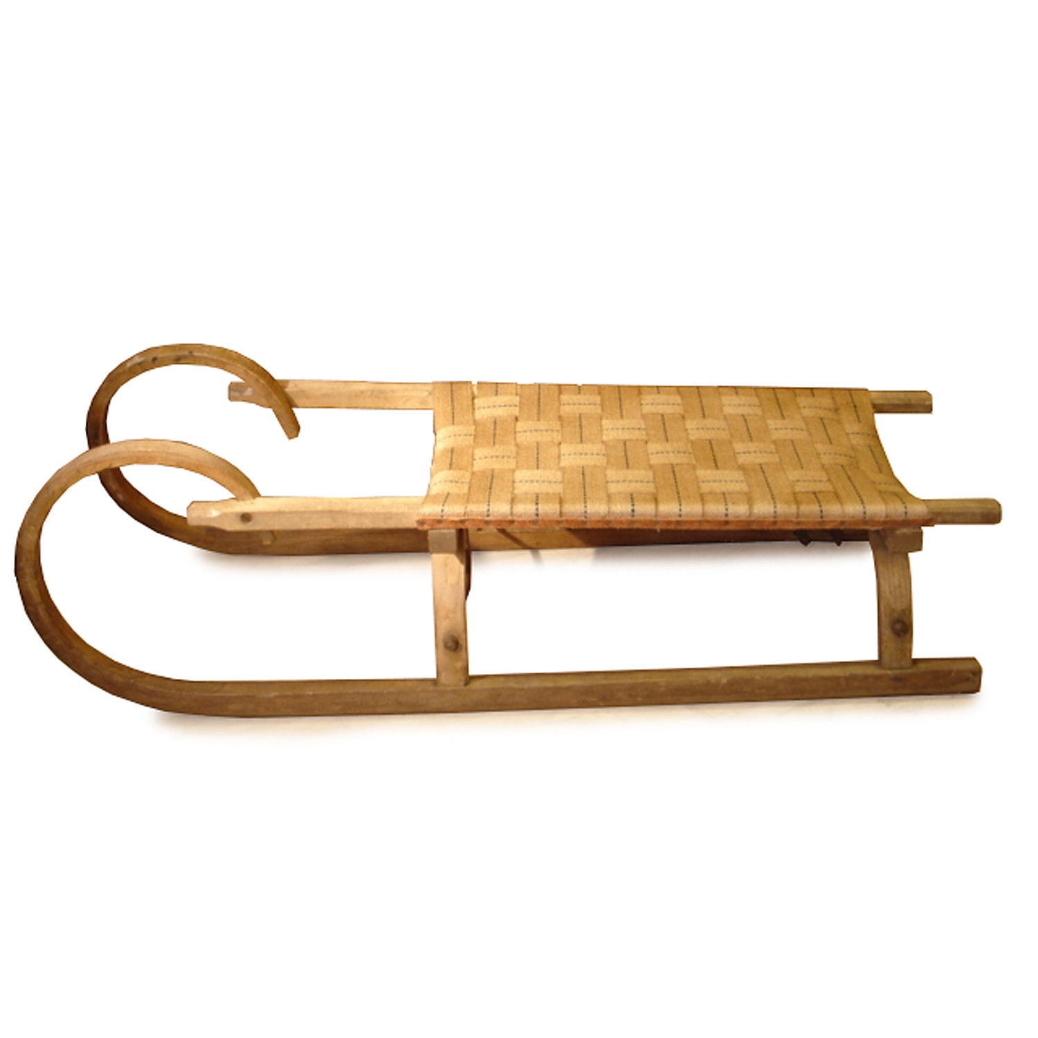 AUSTRIAN WOODEN TOBOGGAN / SLEDGE WITH WOVEN SEAT Prop hire for film